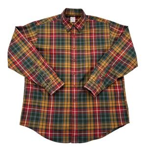 Brooks Brothers 346 Men Plaid Button Down Shirt Long Sleeve Casual Sz L Classic